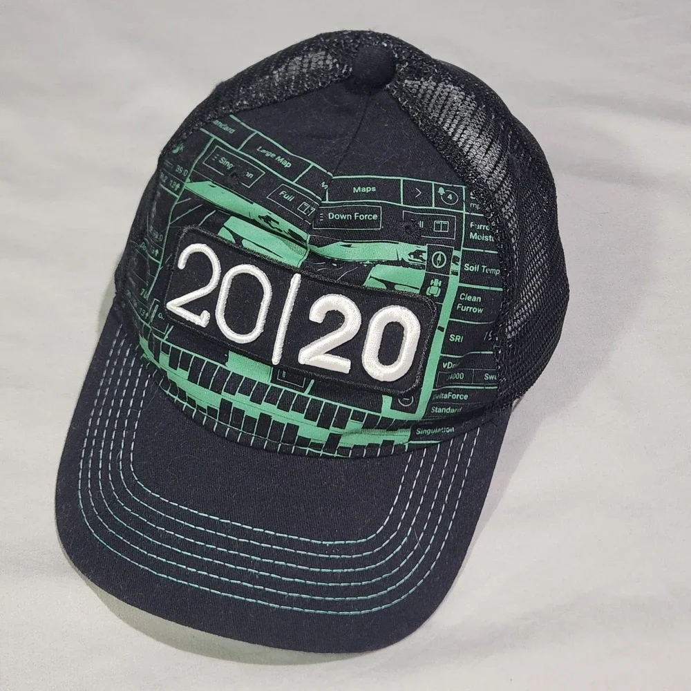 Precision Planting Trucker Hat Mens‎ OSFM Black Green Excellent 20|20 AgTech Cap